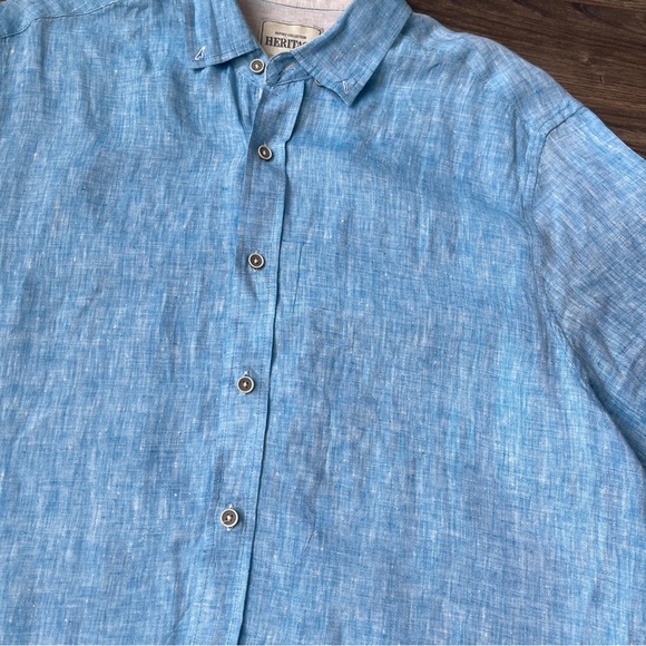 Report Collection Heritage 100% Linen Short Sleeve Button-Up Shirt - Picture 3 of 11
